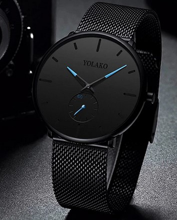Montre à Quartz Minimaliste en Acier Inoxydable pour Homme